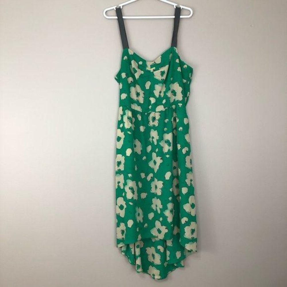 3/$25 I heart Ronson Large green floral midi dress